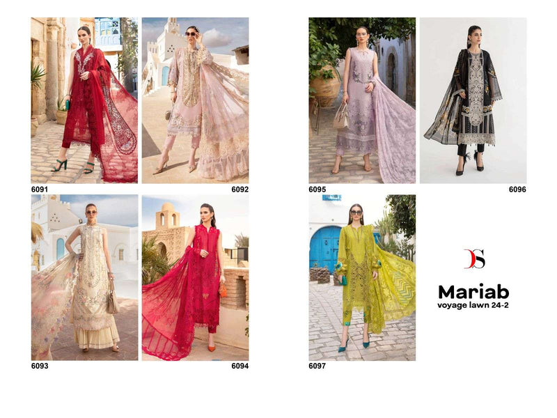 Deepsy Blue Maria B Voyage Lawn 24 Vol 2 Cotton With Heavy Self Embroidery Fancy Salwar Kameez