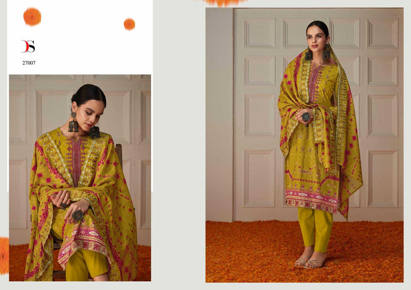Deepsy Suit Bin Saeed Vol 6 Pure Cotton With Heavy Self Embroidered Work Salwar Suit