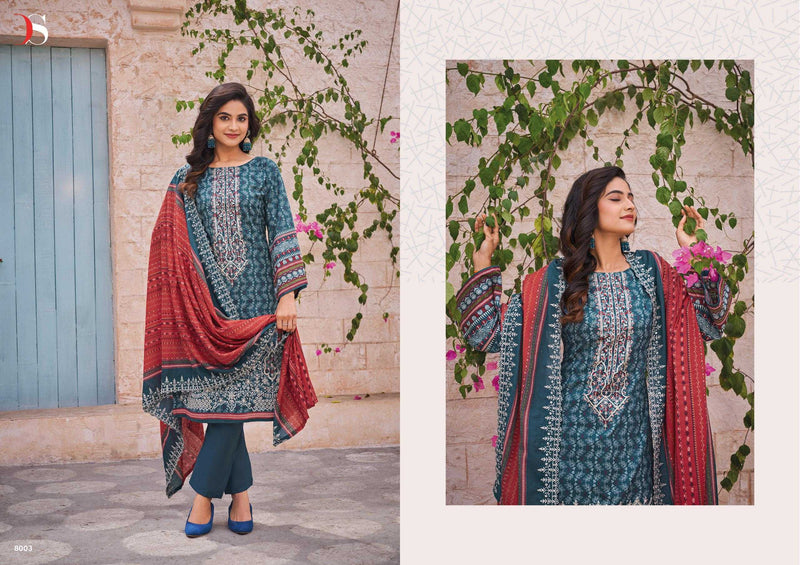 Deepsy Suit Bin Saeed Vol 8 Pure Cotton Heavy Embroidery Work Salwar Suit