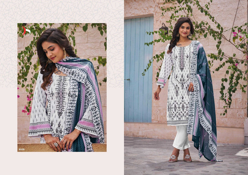 Deepsy Suit Bin Saeed Vol 8 Pure Cotton Heavy Embroidery Work Salwar Suit