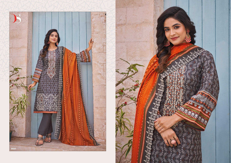 Deepsy Suit Bin Saeed Vol 8 Pure Cotton Heavy Embroidery Work Salwar Suit