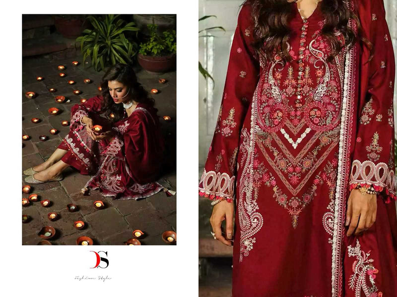 Deepsy Suit Elaf Luxury 24 Rayon Cotton With Self Embroidered Work Salwar Suit