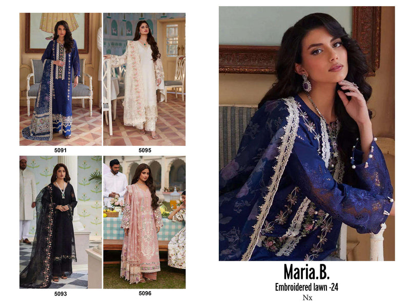 Deepsy Suit Maria B Embroidered 24 Nx Pure Cotton Self Embroidery Work Salwar Suit