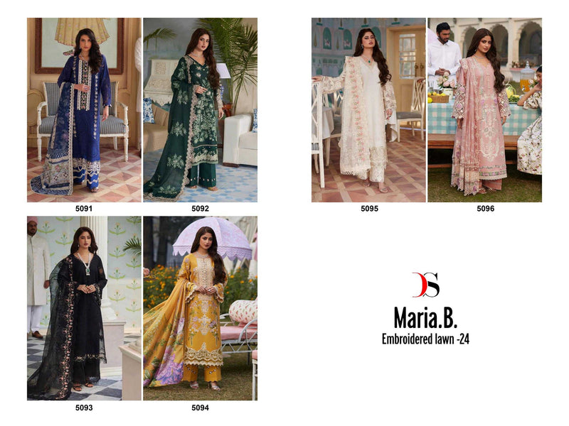 Deepsy Suit Maria B Embroidered Lawn Vol 24 Pure Cotton Heavy Embroidered Salwar Kameez