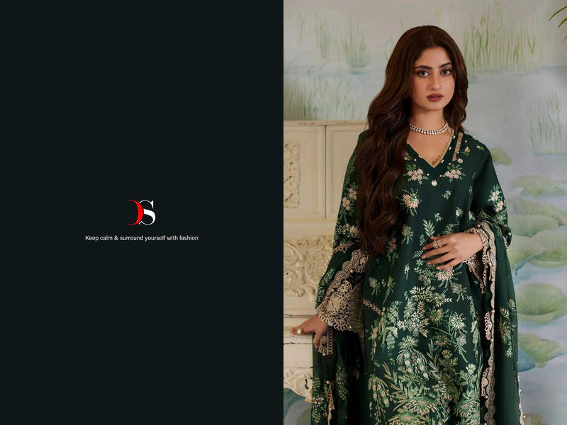 Deepsy Suit Maria B Embroidered Lawn Vol 24 Pure Cotton Heavy Embroidered Salwar Kameez