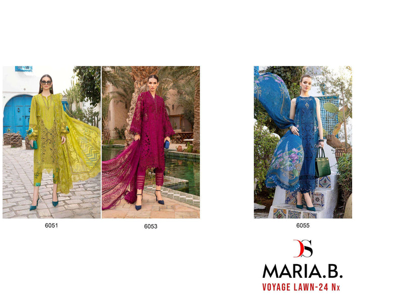 Deepsy Suit Maria B Voyage Lawn 24 Nx Cotton With Heavy Self Embroidery Designer Salwar Kameez