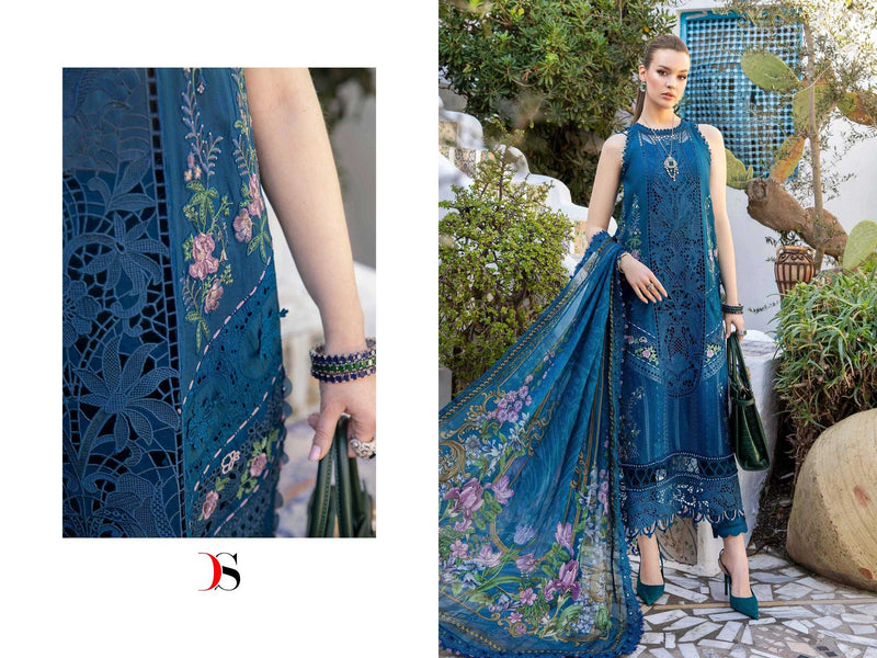 Deepsy Suit Maria B Voyage Lawn 24 Pure Cotton Self Embroidered Work Salwar Suit