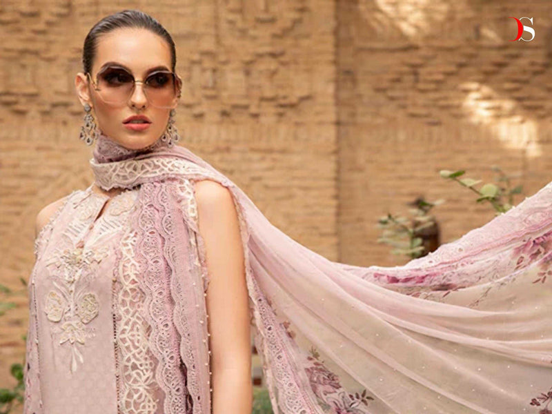 Deepsy Suit Maria B Voyage Lawn 24 Pure Cotton Self Embroidered Work Salwar Suit