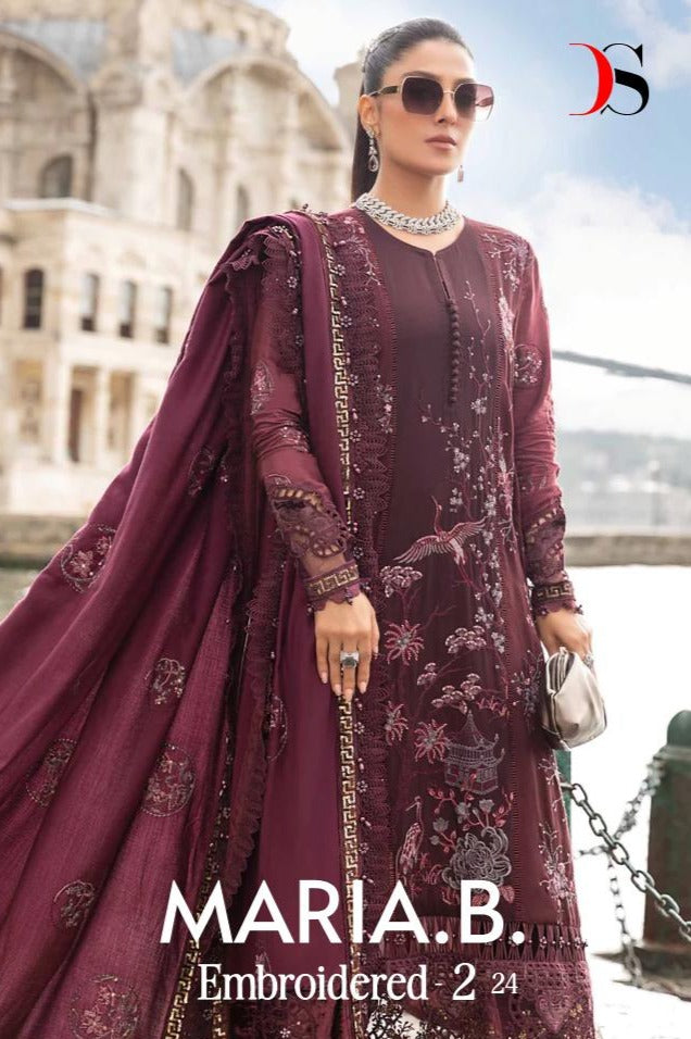 Deepsy Suit Mariab Embroidered 24-2 Rayon Cotton Self Embroidered Pakistani Suit