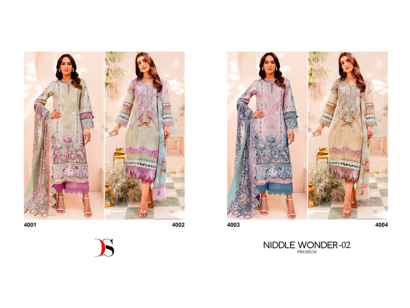 Deepsy Suit Niddle Wonder Premium 2 Pure Cotton Embroidered Work Pakistani Suit