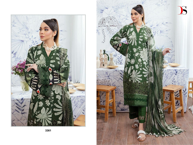 Deepsy Suit Nureh Gardenia 24 Pure Cotton Heavy Embroidery Work Salwar Suit