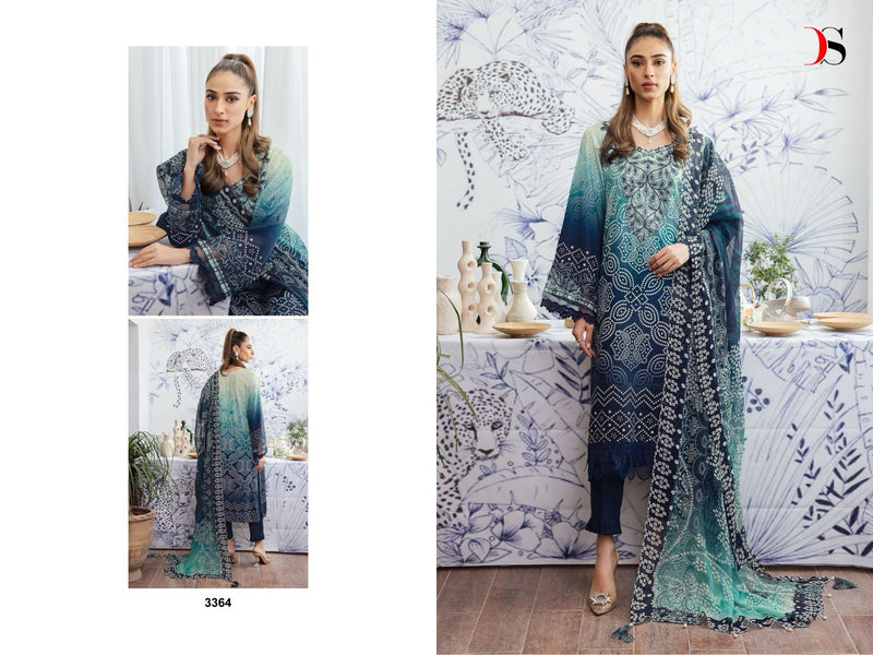 Deepsy Suit Nureh Gardenia 24 Pure Cotton Heavy Embroidery Work Salwar Suit