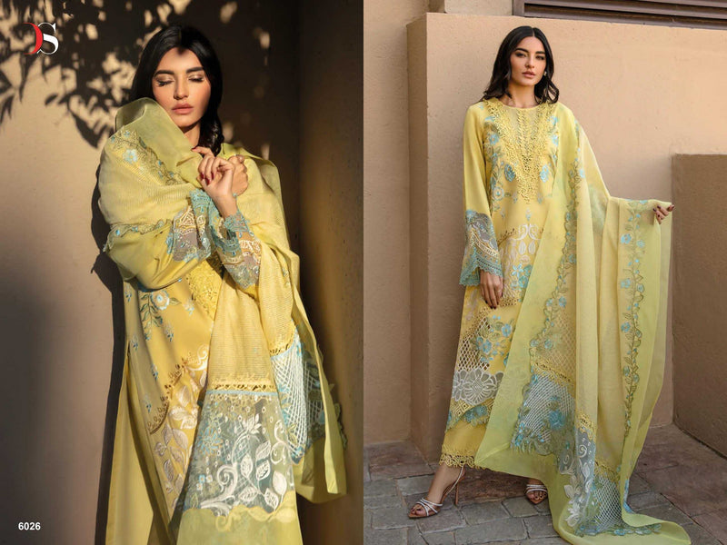 Deepsy Suit Rangrasiya Premium Lawn 24 Pure Cotton Heavy Embroidered Work Salwar Suit