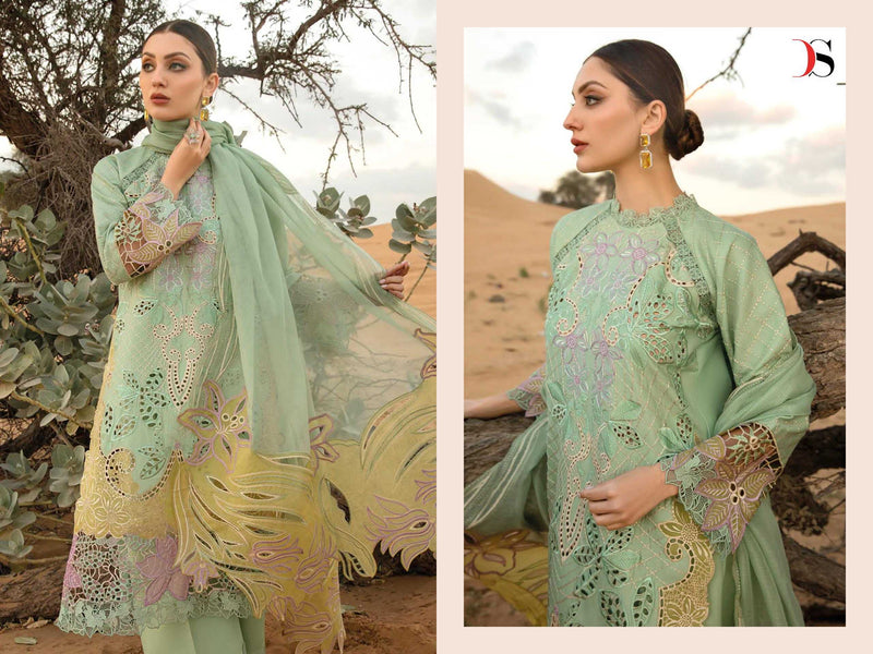 Deepsy Suit Rangrasiya Premium Lawn 24 Pure Cotton Heavy Embroidered Work Salwar Suit