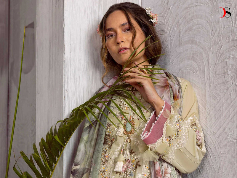 Deepsy Suit Sana Safinaz Lawn 24 Pure Cotton Self Embroidered Work Suit