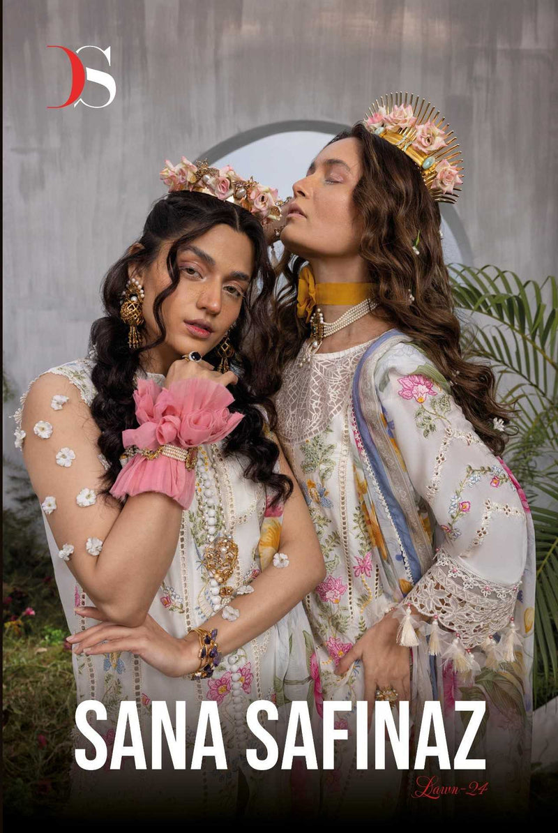 Deepsy Suit Sana Safinaz Lawn 24 Pure Cotton Self Embroidered Work Suit