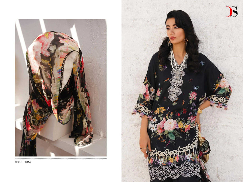 Deepsy Suit Sana Safinaz Muzlin 24 Pure Cotton With Embroidery Work Salwar Suit