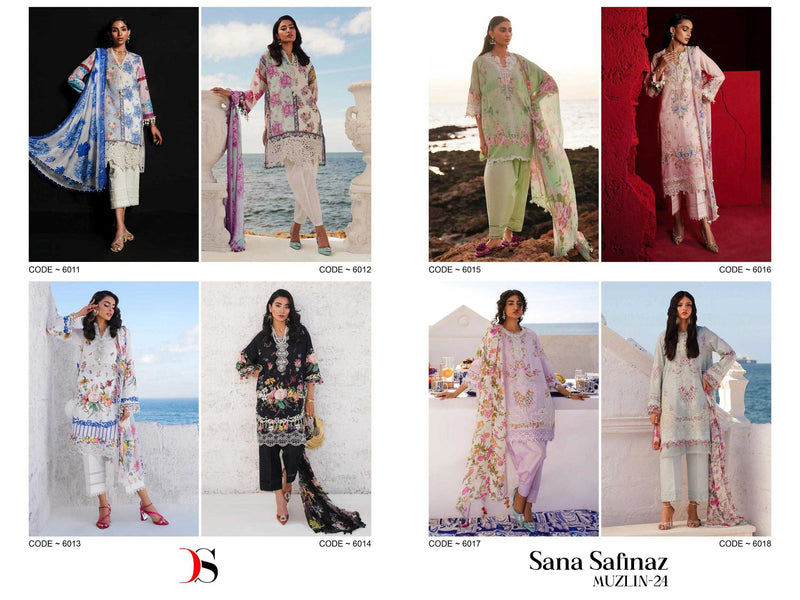Deepsy Suit Sana Safinaz Muzlin 24 Pure Cotton With Embroidery Work Salwar Suit
