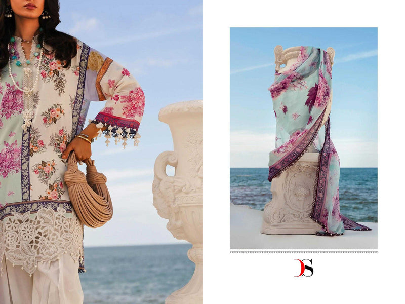 Deepsy Suit Sana Safinaz Muzlin 24 Pure Cotton With Embroidery Work Salwar Suit