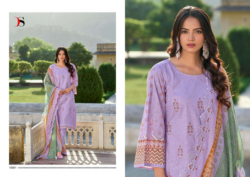Deepsy Suits Bin Saeed Lawn Collection Vol 10 Pure Cotton Self Embroidered Salwar Suit