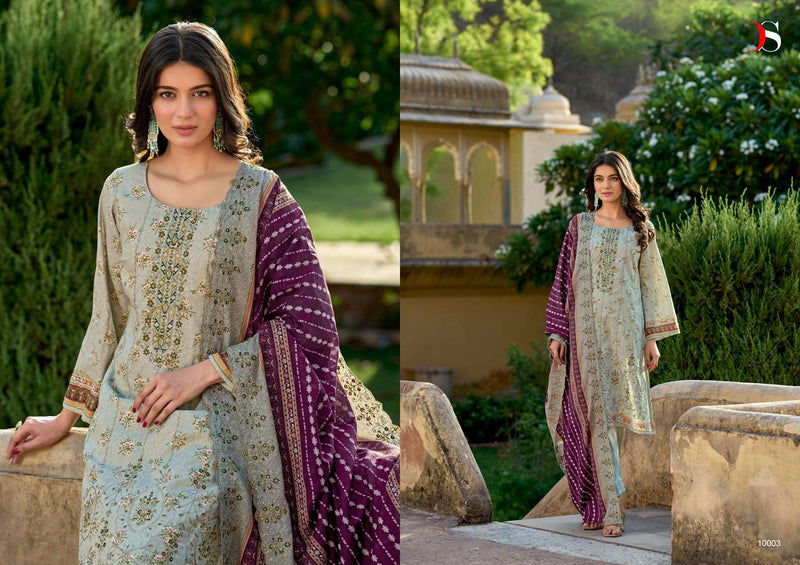 Deepsy Suits Bin Saeed Lawn Collection Vol 10 Pure Cotton Self Embroidered Salwar Suit
