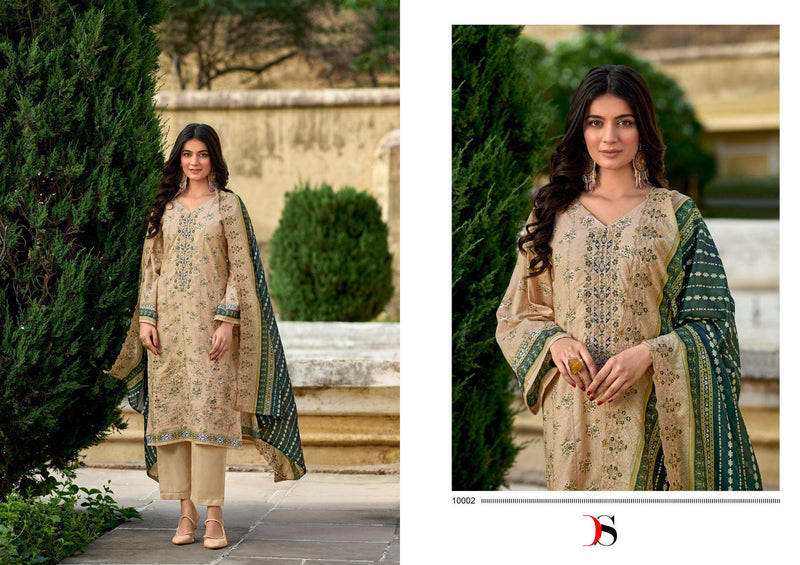 Deepsy Suits Bin Saeed Lawn Collection Vol 10 Pure Cotton Self Embroidered Salwar Suit