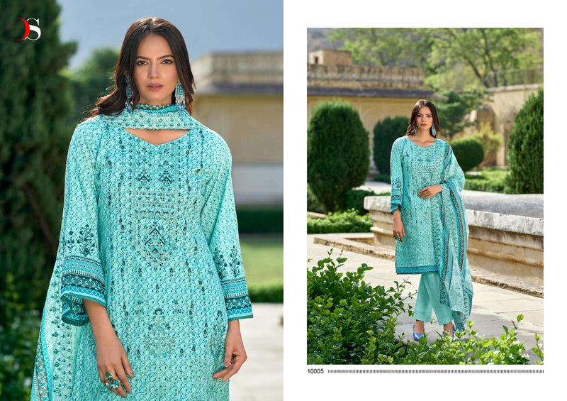 Deepsy Suits Bin Saeed Lawn Collection Vol 10 Pure Cotton Self Embroidered Salwar Suit