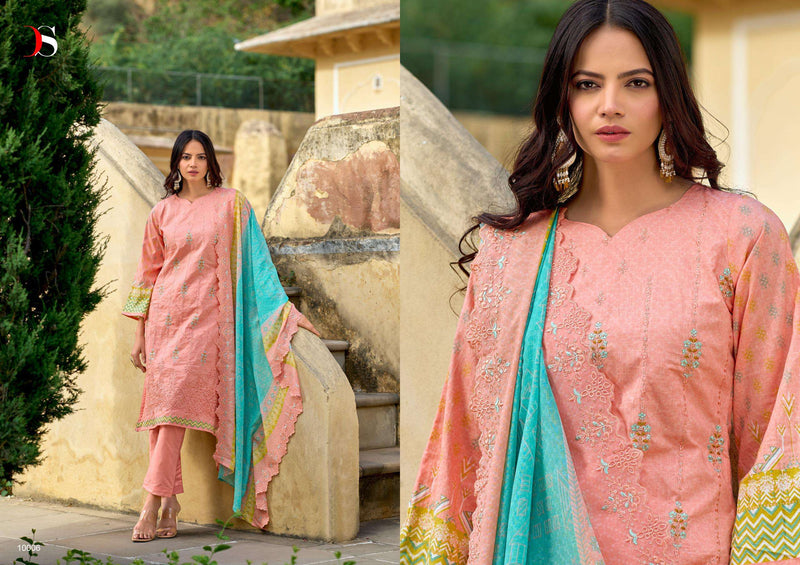 Deepsy Suits Bin Saeed Lawn Collection Vol 10 Pure Cotton Self Embroidered Salwar Suit
