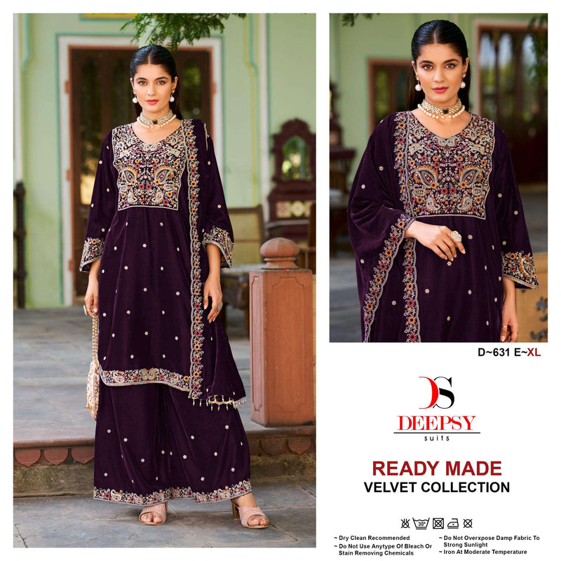 Deepsy Suits D 631 Velvet Embroidery Designer Pret Kurti