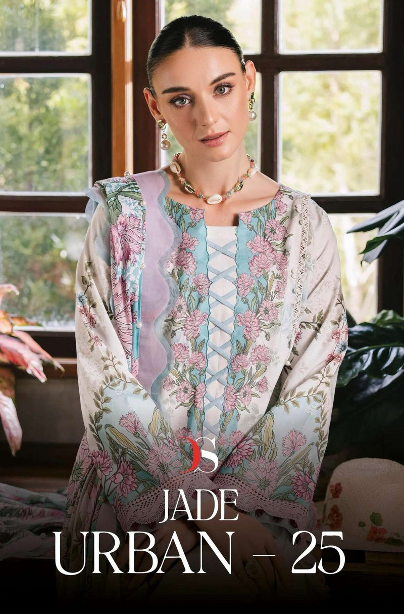 Deepsy Suits Jade Urban Lawn 25 Pure Cotton Embroidered Work Suit