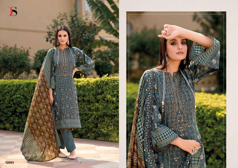 Deepsy Suits Bin Saeed Lawn Collection Vol 12 Pure Cotton Embroidery Work Salwar Suit