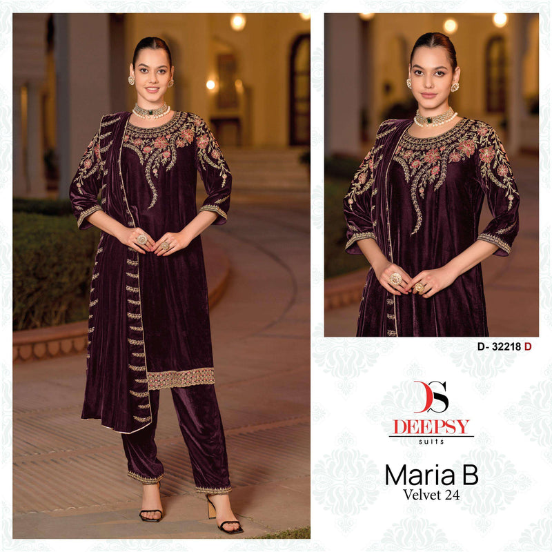 Deepsy Suits D 32218 Velvet Heavy Embroidered Pakistani Suit