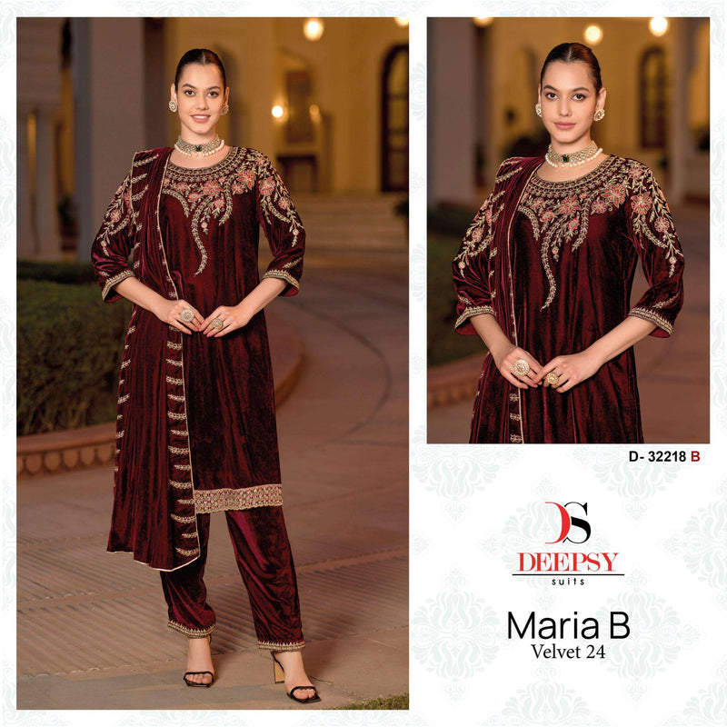 Deepsy Suits D 32218 Velvet Heavy Embroidered Pakistani Suit