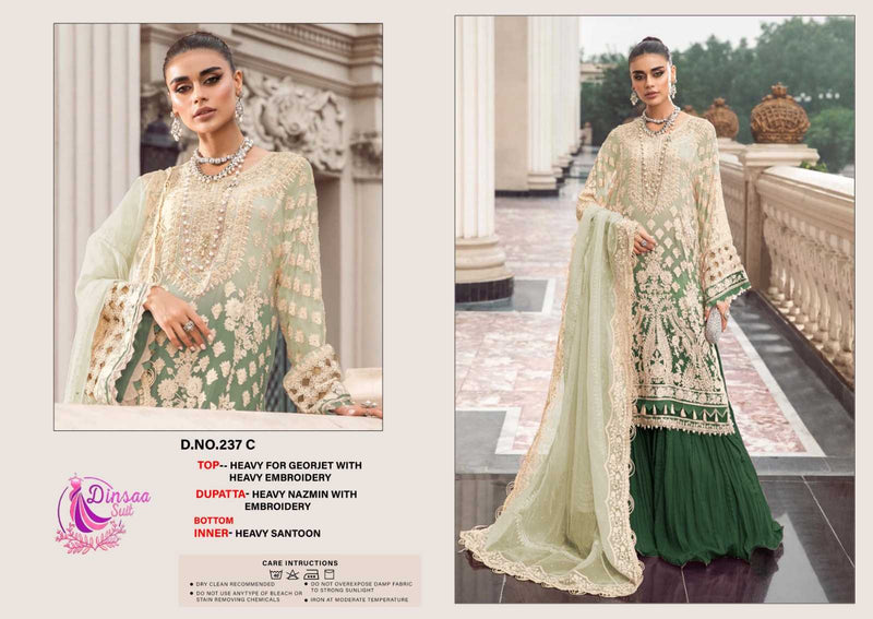 Dinsaa Suit Dno 237 Georgette With Heavy Embroidery Work Pakistani Suit