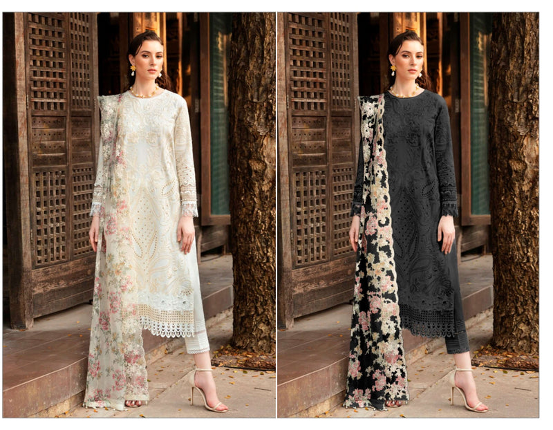 Dinsaa Suit Ds 243 Cotton With Heavy Self Embroidery Work With Digital Printed Salwar Kameez