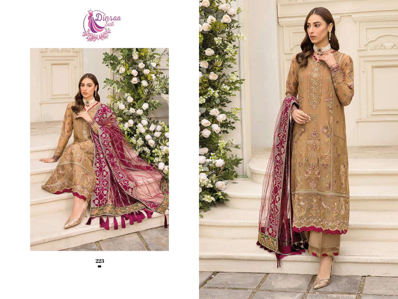 Dinsaa Suit Ramsha Hit Vol 4 Heavy Georgette Embroidered Heavy Handwork Salwar Suit
