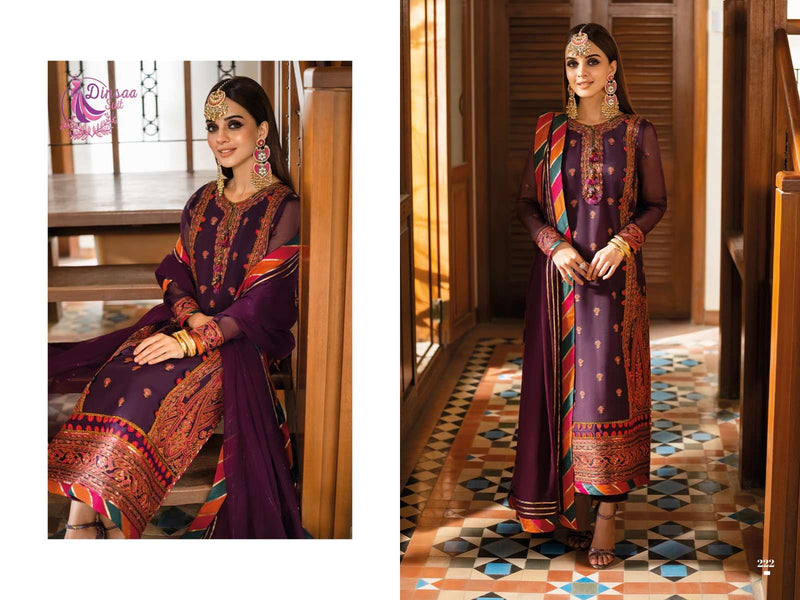 Dinsaa Suit Ramsha Hit Vol 4 Heavy Georgette Embroidered Heavy Handwork Salwar Suit