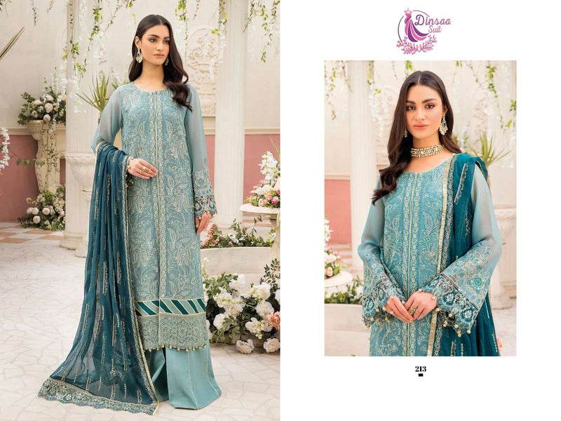 Dinsaa Suit Ramsha Hit Vol 4 Heavy Georgette Embroidered Heavy Handwork Salwar Suit