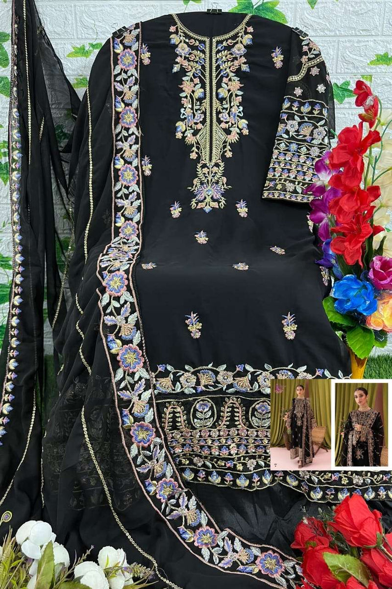 Dinsaa Suit Ramsha Hit Vol 4 Heavy Georgette Embroidered Heavy Handwork Salwar Suit