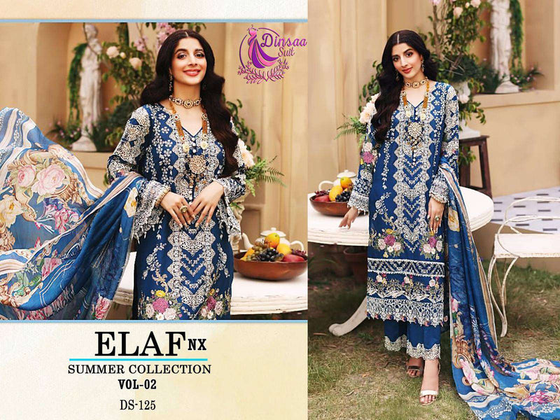 Dinsaa Suit Elaf Summer Collection Vol 2 Nx Cotton Embroidery Designer Salwar Kameez