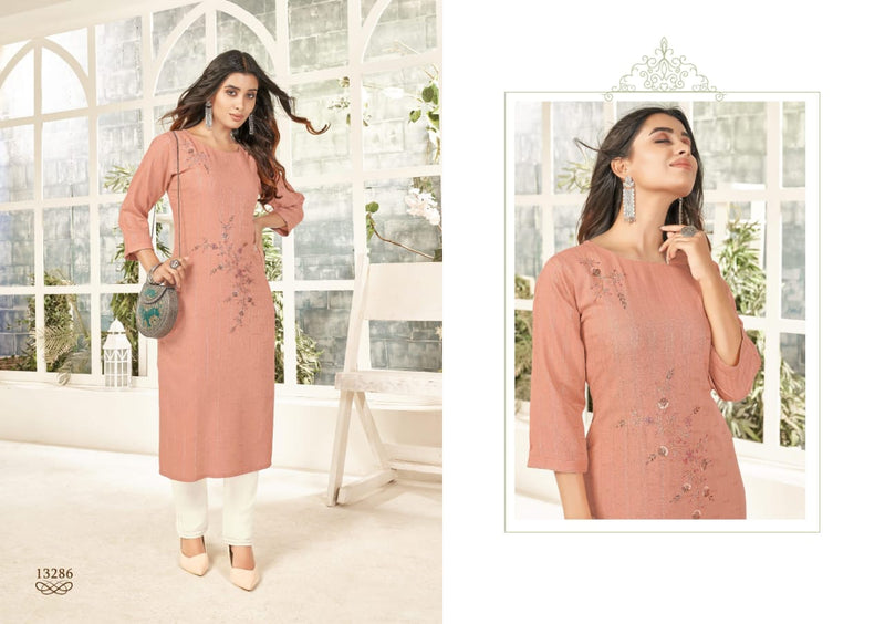 Kalaroop Kajree Fashion Elisa Rayon Fancy Hand Work Kurtis