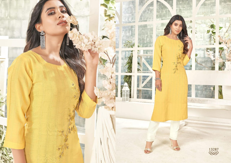 Kalaroop Kajree Fashion Elisa Rayon Fancy Hand Work Kurtis