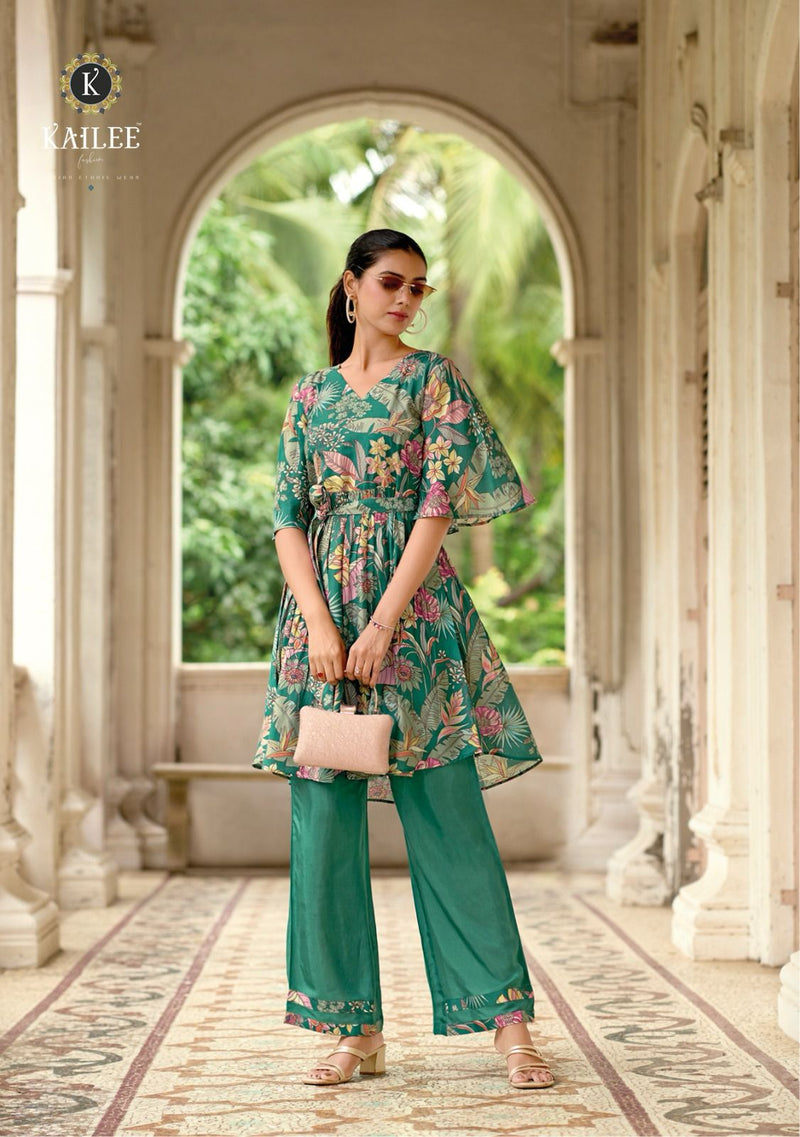 Kailee Fashion Eliza Muslin Handwork Printed Fancy Kurti Collection