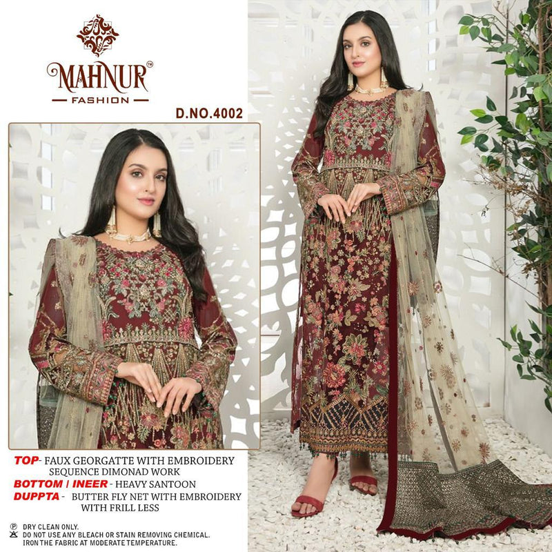Mahnur Fashion Emaan Adeel Premium Collection Vol 4 Georgette Fancy Embroidery Suits