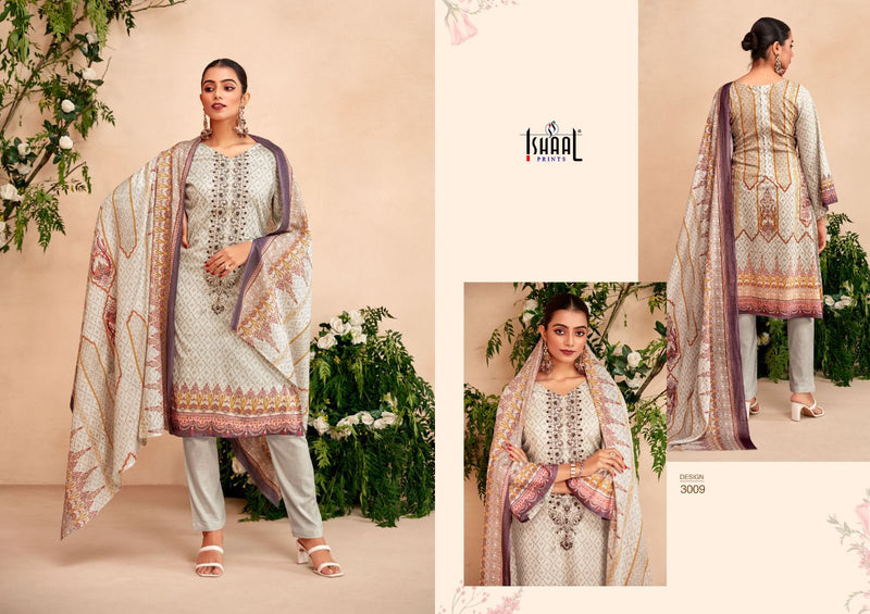 Ishaal Prints Embroidered Vol 3 Lawn Cotton Fancy Embroidery Work Suits