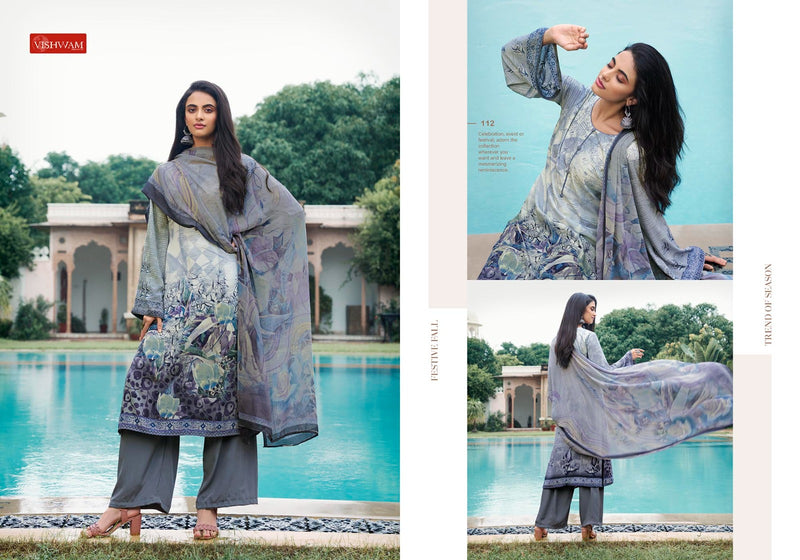 Vishwam Fabrics Espresso Crepe Printed Dress Suit Collection