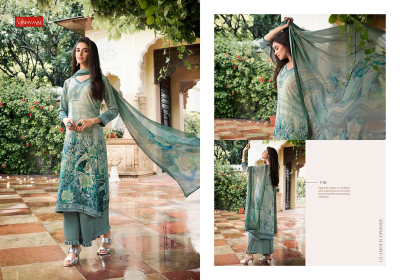 Vishwam Fabrics Espresso Crepe Printed Dress Suit Collection