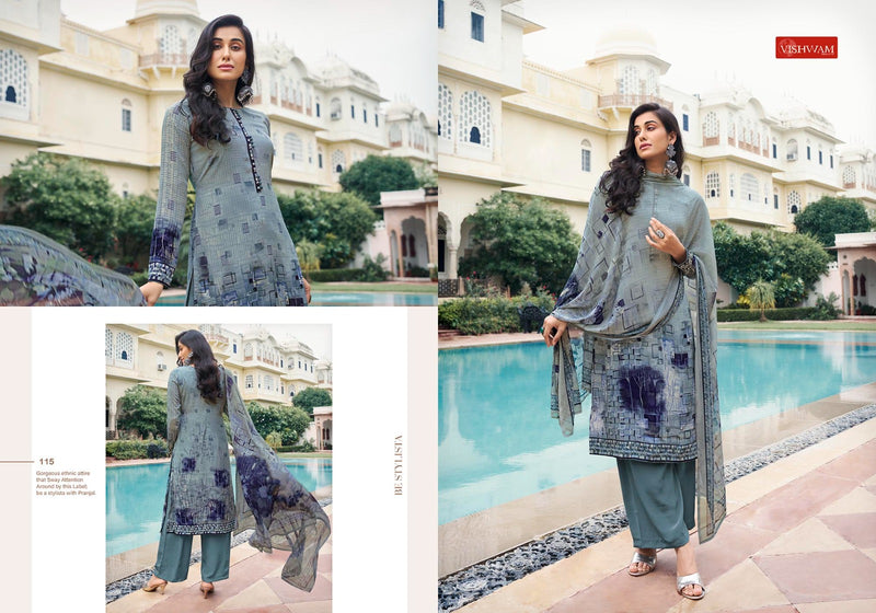 Vishwam Fabrics Espresso Crepe Printed Dress Suit Collection