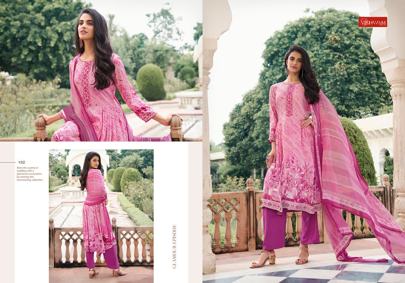 Vishwam Fabrics Espresso Crepe Printed Dress Suit Collection