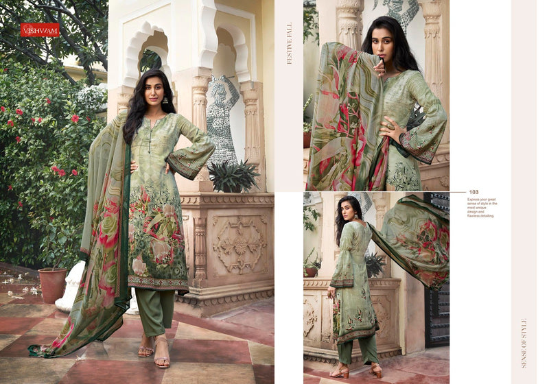 Vishwam Fabrics Espresso Crepe Printed Dress Suit Collection
